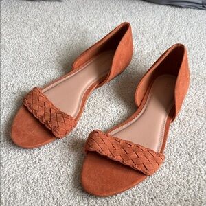 Women's Ember / Burnt Orange Suede Braided Flats 10